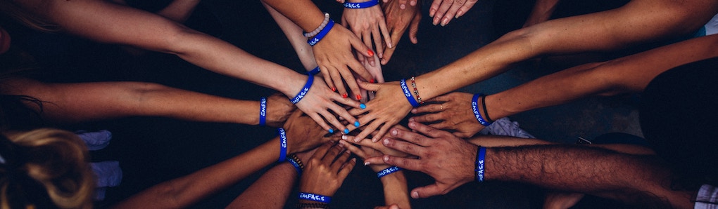 Hands connected in a group